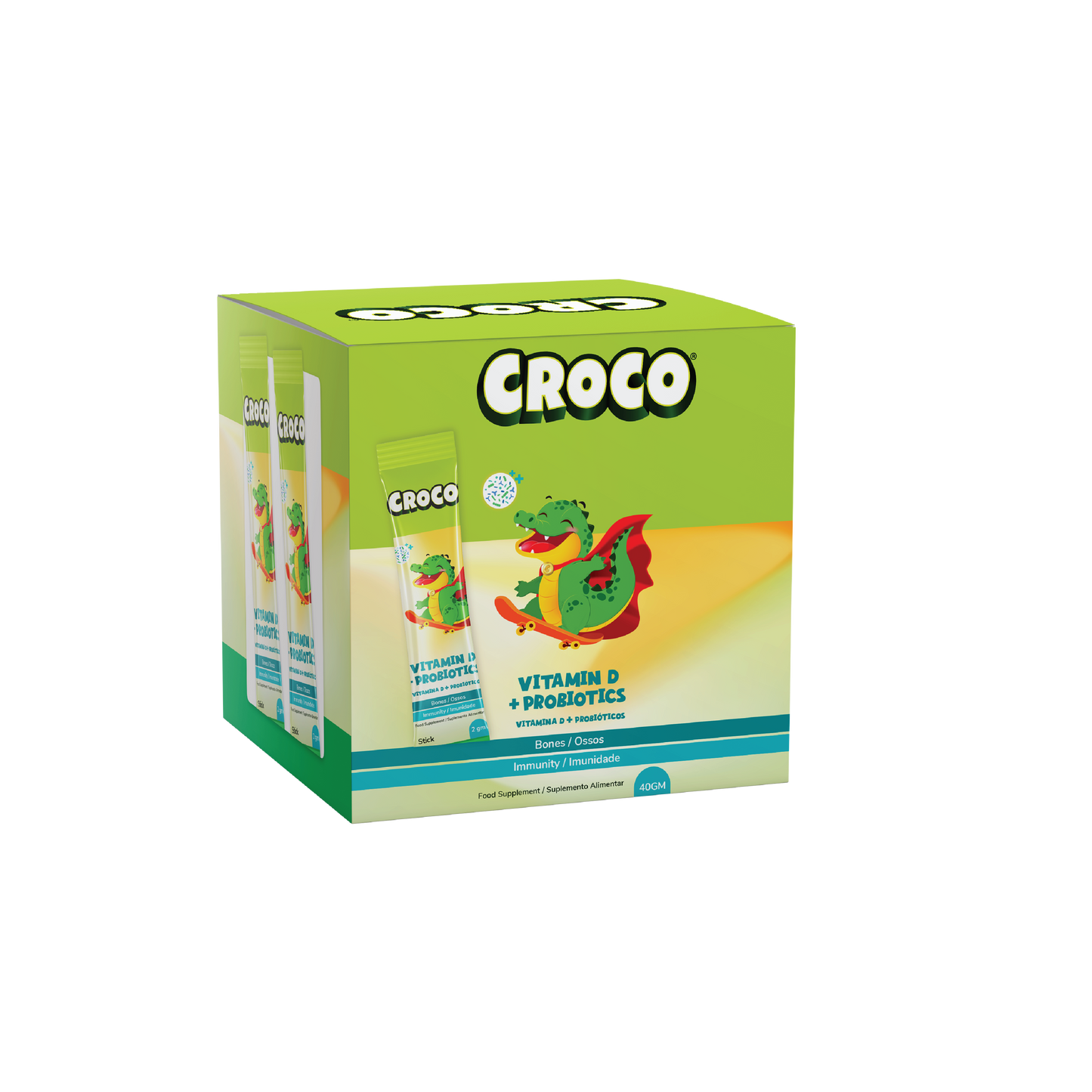 Croco Vitamin D3 + Probiotic Sticks 10 × 500 mg Sticks