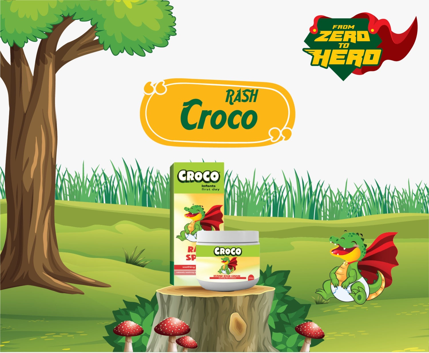 Diaper Rash Croco Family